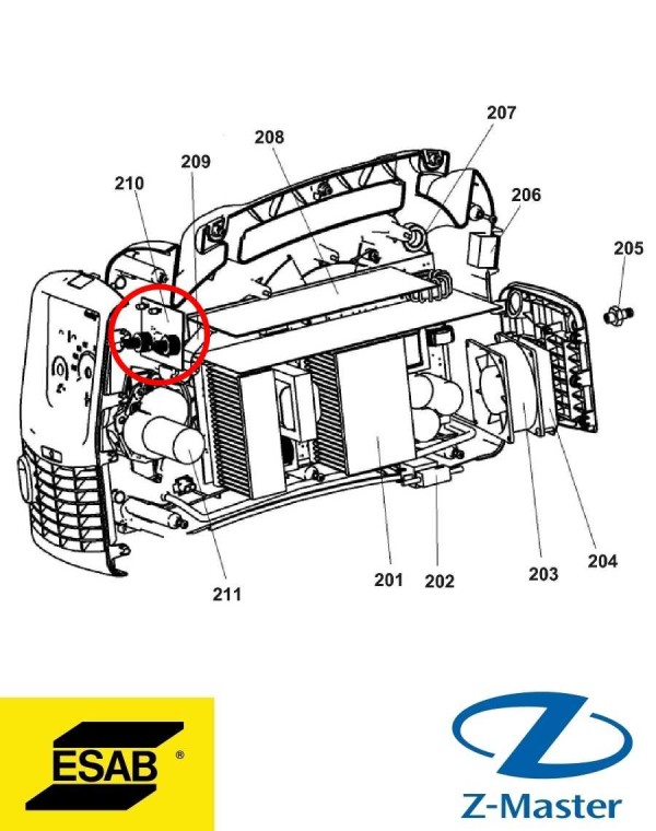 Кожух передачи 0349311801 Esab (Эсаб)