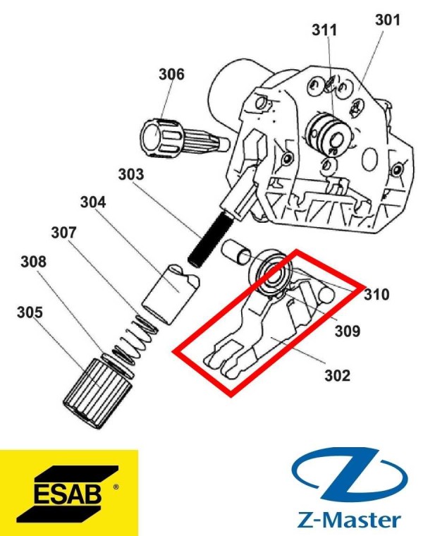 Рычаг давления 0349311802 Esab (Эсаб)