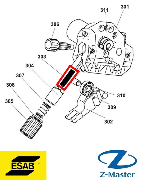 Толкатель 0349311803 Esab