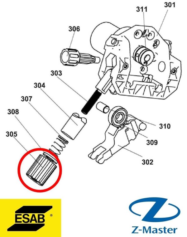 Ручка регулировки 0349311804 Esab (Эсаб)