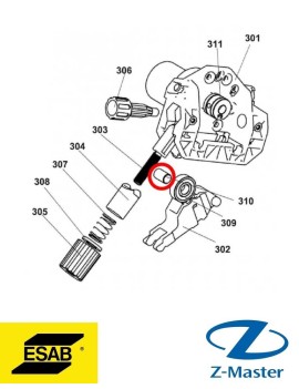 Ось подшипника 0349312052 Esab