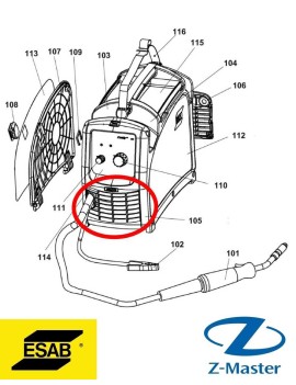 Фронтальная панель 0349312095 Esab (Эсаб)