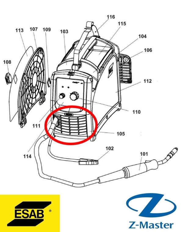 Фронтальная панель 0349312095 Esab (Эсаб)