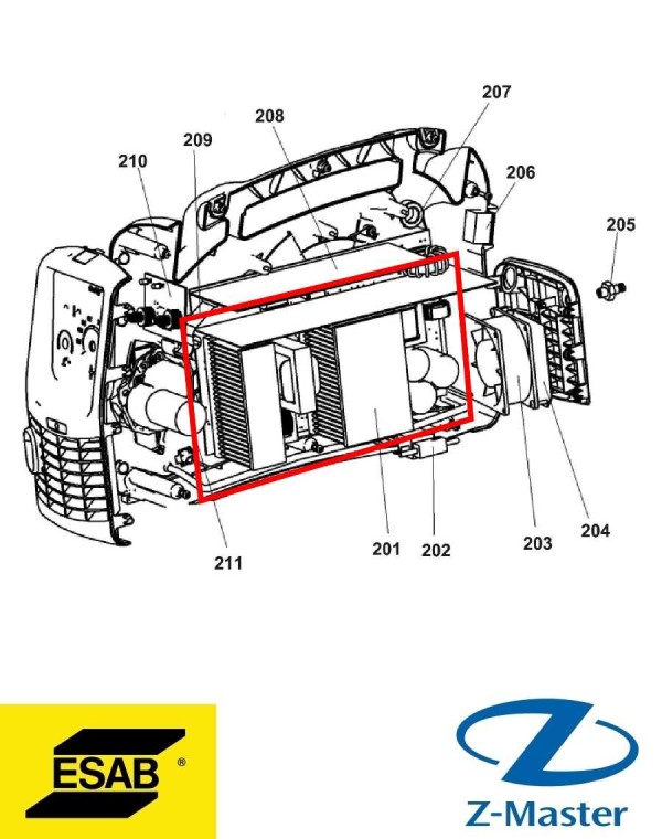 Силовая плата Caddy Mig C200i 0349312349