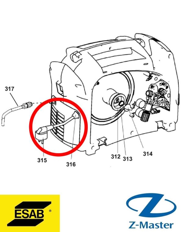 Сетевой кабельный разъем 0349483317 Esab (Эсаб)