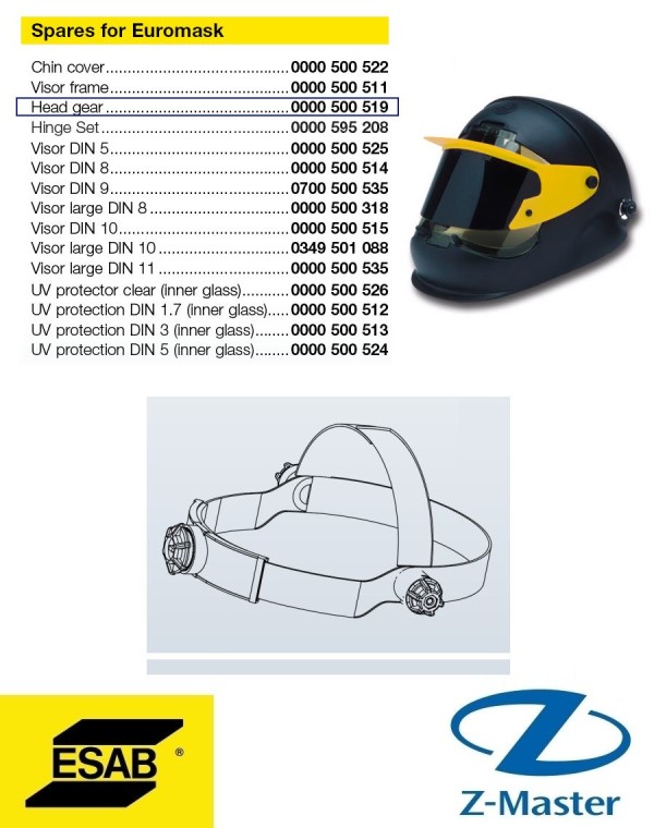 Каркас для сварочного шлема Euromask 0000500519 Эсаб