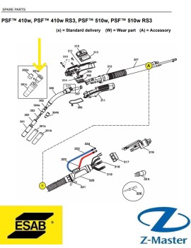 Адаптер горекли PSF315 0469757880 Esab