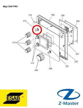 Потенциометр RP2 MIG 0349303075 Esab (Эсаб)
