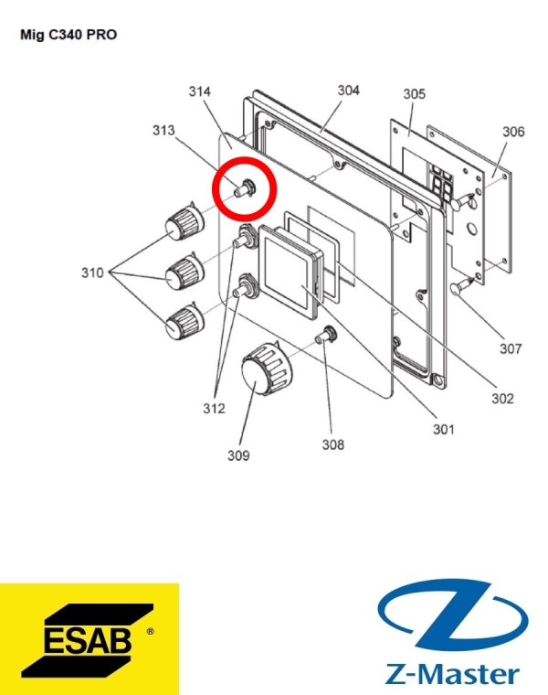 Потенциометр RP2 MIG 0349303075 Esab (Эсаб)