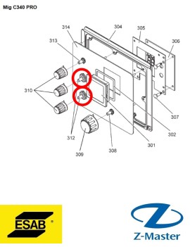 Переключатель режимов 0349303103 Esab (Эсаб)