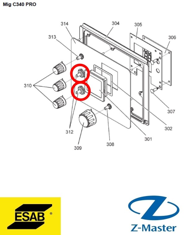 Переключатель режимов 0349303103 Esab (Эсаб)