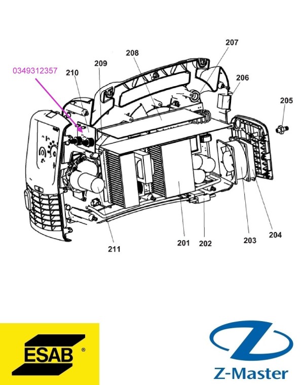 Плата управления Caddy Mig C200i 0349312357 Esab