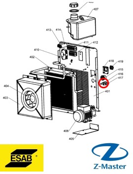 Быстрая муфта, мама, красная 0365803011 Esab (Эсаб)