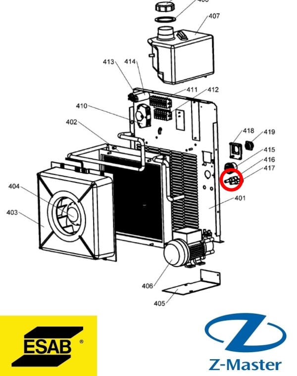 Быстрая муфта, мама, красная 0365803011 Esab (Эсаб)