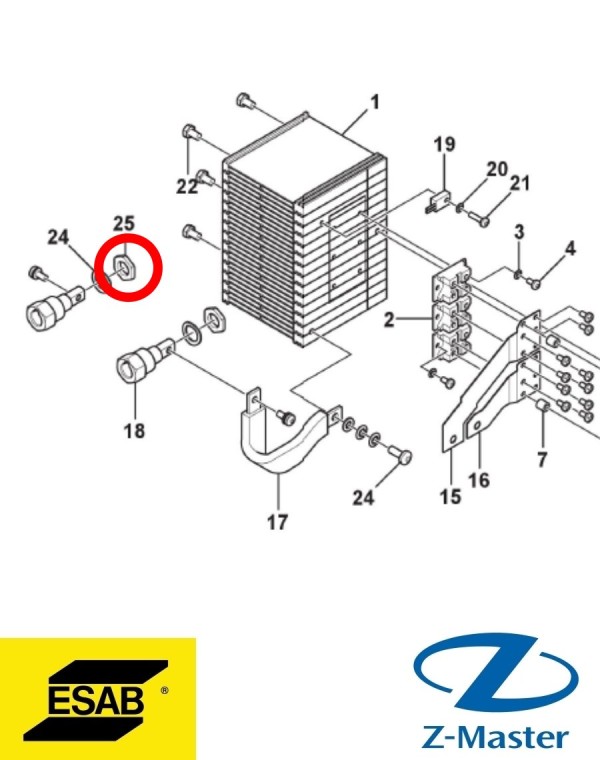 Гайка 6К 0366247001 Esab (Эсаб)