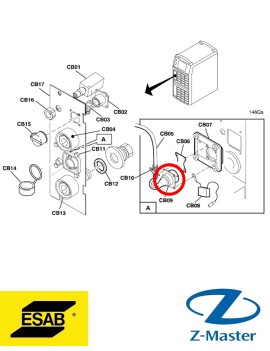 Разъем BURNDY 12-POL 0368544003 Esab (Эсаб)