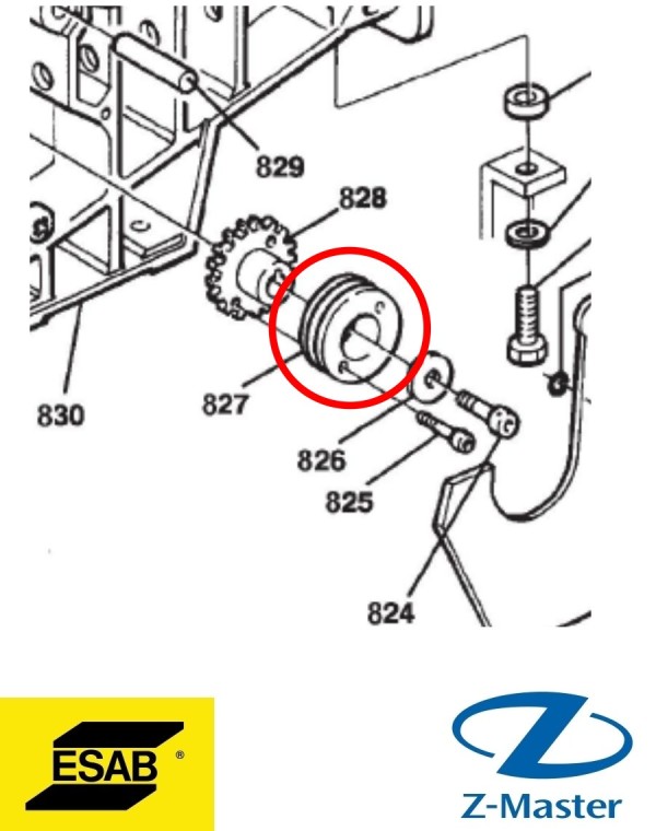 Подающий ролик 1.0/1.2 U 0369557006 Esab