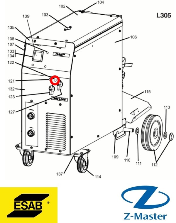 Лампочка индикации сети 42V 0369733007 Esab (Эсаб)