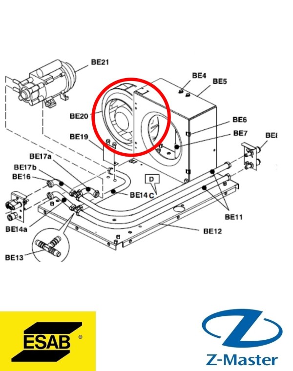 Вентилятор Origo Mig 0369827001 Esab (Эсаб)