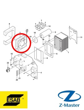 Вентилятор 0445079880 Esab