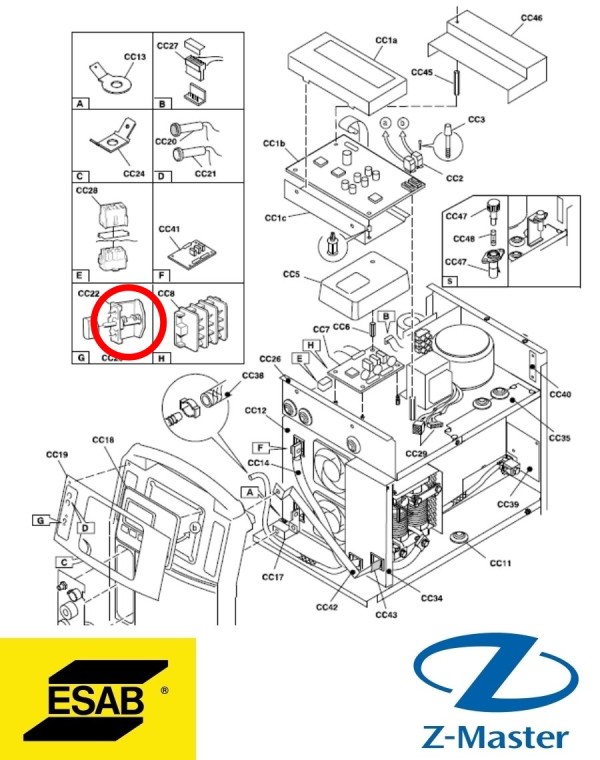 Выключатель Aristo Mig/Tig/Arc 0458601001 Esab (Эсаб)