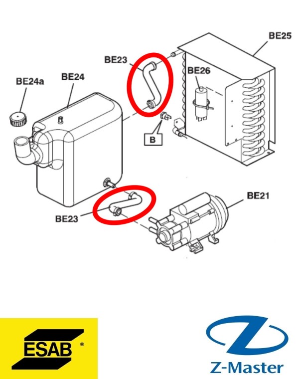 Шланг бачка насоса 0458792001 Esab (Эсаб)
