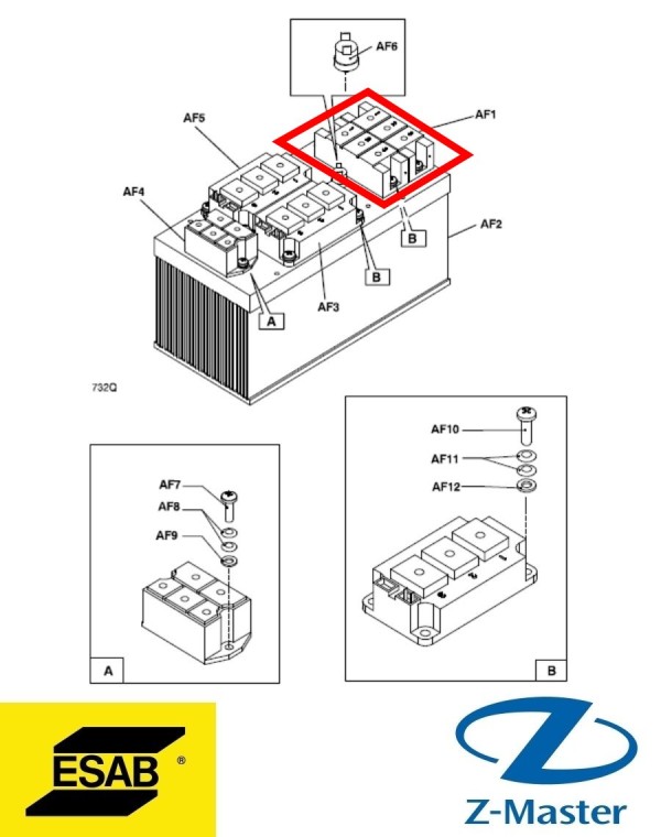 Cервисный набор для замены диода 0458920882 Esab (Эсаб)