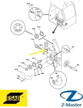 Вал Aristo Feed 0458999001 Esab