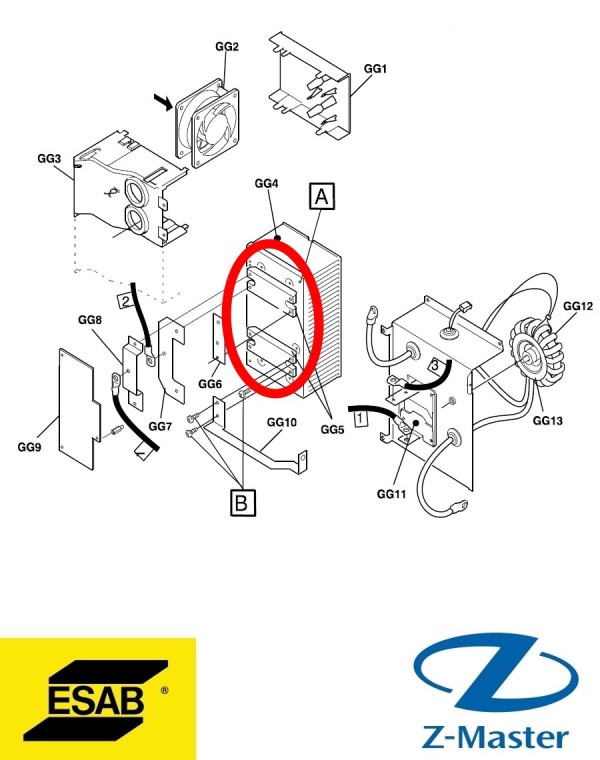 Комплект силовой платы Tig 3000i ADCD 0459384883 Esab (Эсаб)