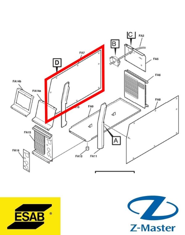 Боковая панель левая ARC/TIG 0459720002 Esab