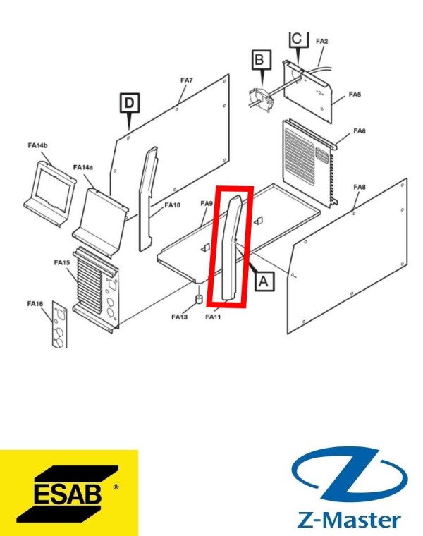 Фронтон правый, ARC/MIG/TIG 0459722002 Esab (Эсаб)