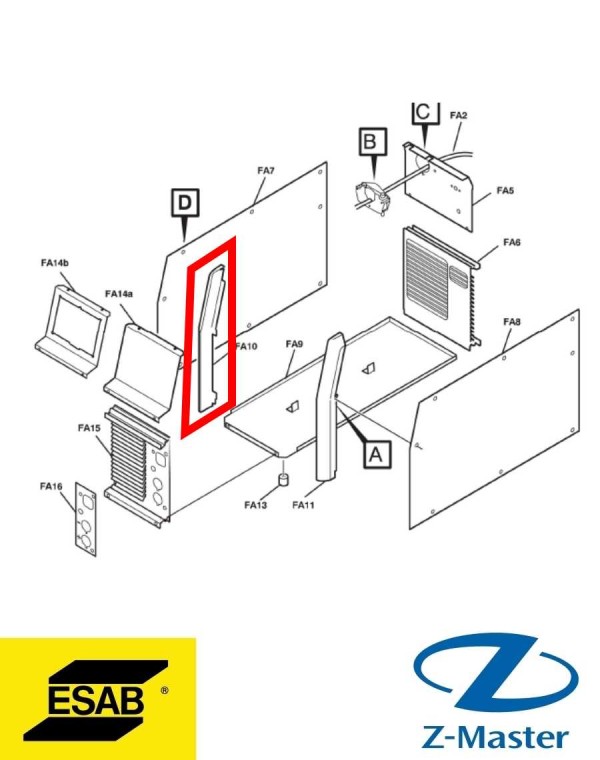 Фронтон левый, ARC/MIG/TIG 0459723002 Esab (Эсаб)