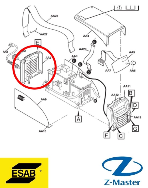 Задняя панель 0460140001 Esab (Эсаб)