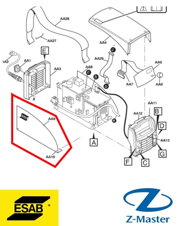 Боковая панель, левая 0460479001 Esab (Эсаб)