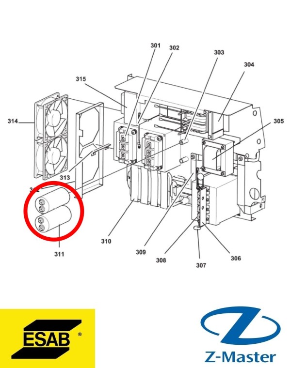 Конденсатор 1500uF 450V 0462178001 Esab (Эсаб)