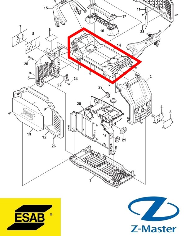 Верхняя панель 0465951001 Esab