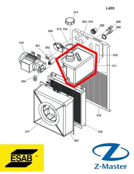 Резервуар для воды LAW 0469689001 Esab (Эсаб)