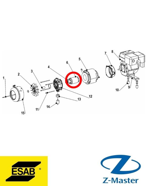 Вал с ротором 0794000005 Esab (Эсаб)