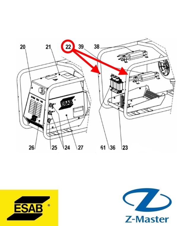 Рама для KHM 190 HS 0794000017 Esab (Эсаб)