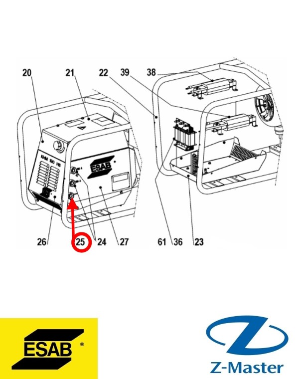 Сварочный разъем 0794000020 Esab (Эсаб)
