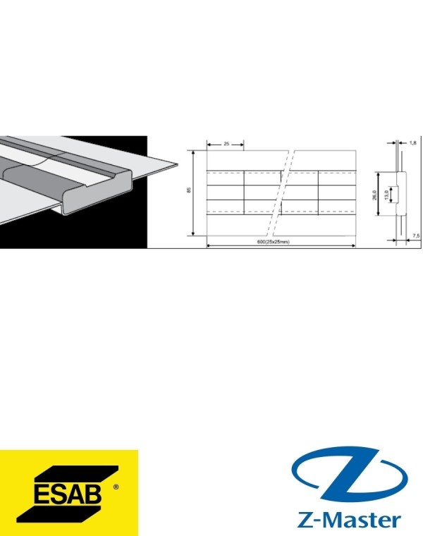 OK Rectangular 13 Керамические подкладки Esab (Эсаб)
