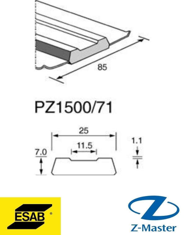 PZ 1500/71 Керамические подкладки Esab (Эсаб)