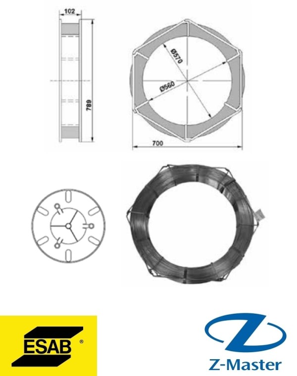 OK Autrod 12.22 д. 3.0 мм Сварочная Проволока сплошная 100 кг Esab